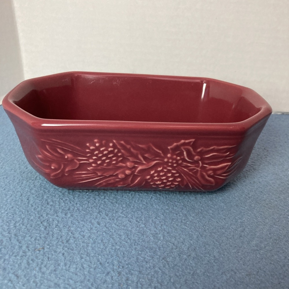 Longaberger Pottery Nature's Garland Paprika Serving/Candy/Nut/Decor Dish - Picture 3 of 10